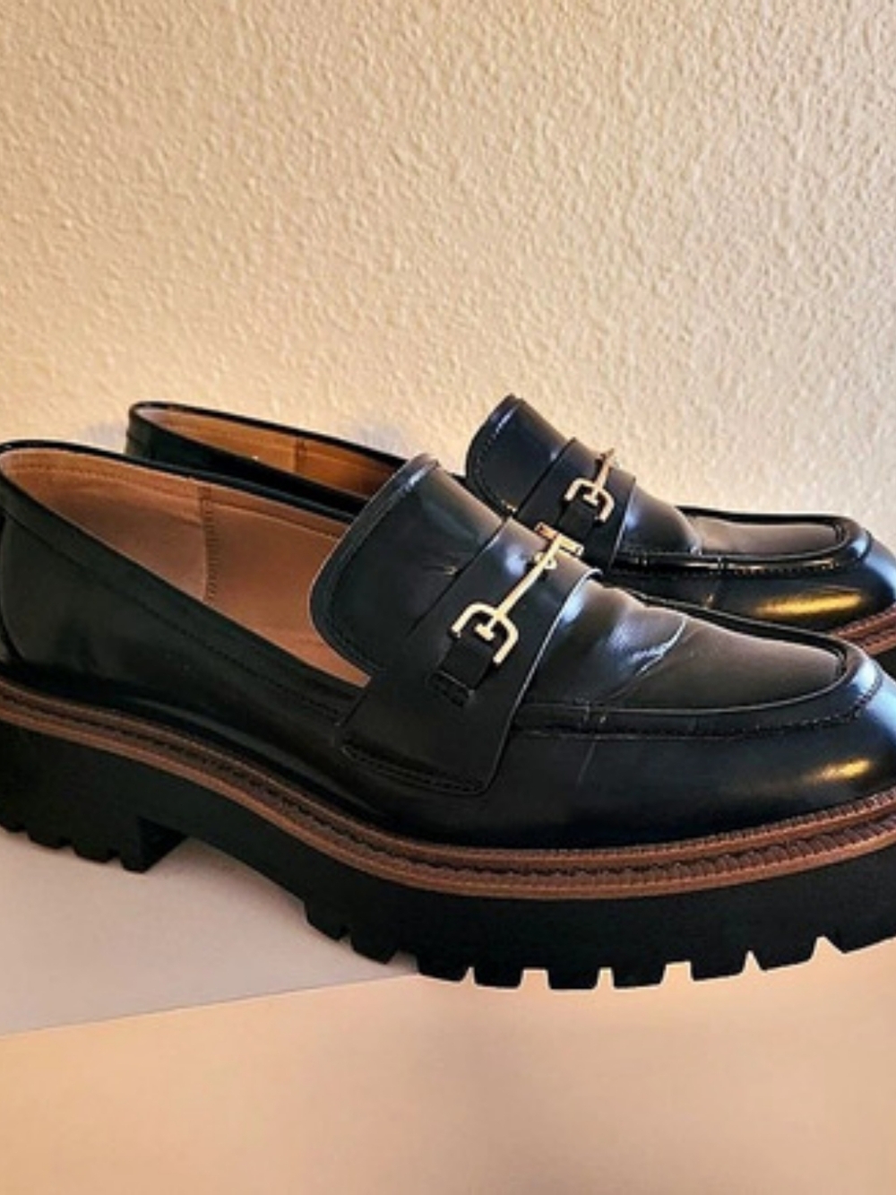 SAM EDELMAN Laurs Leather Platform Lug Sole Loafer Women 10 - Picture 5 of 10